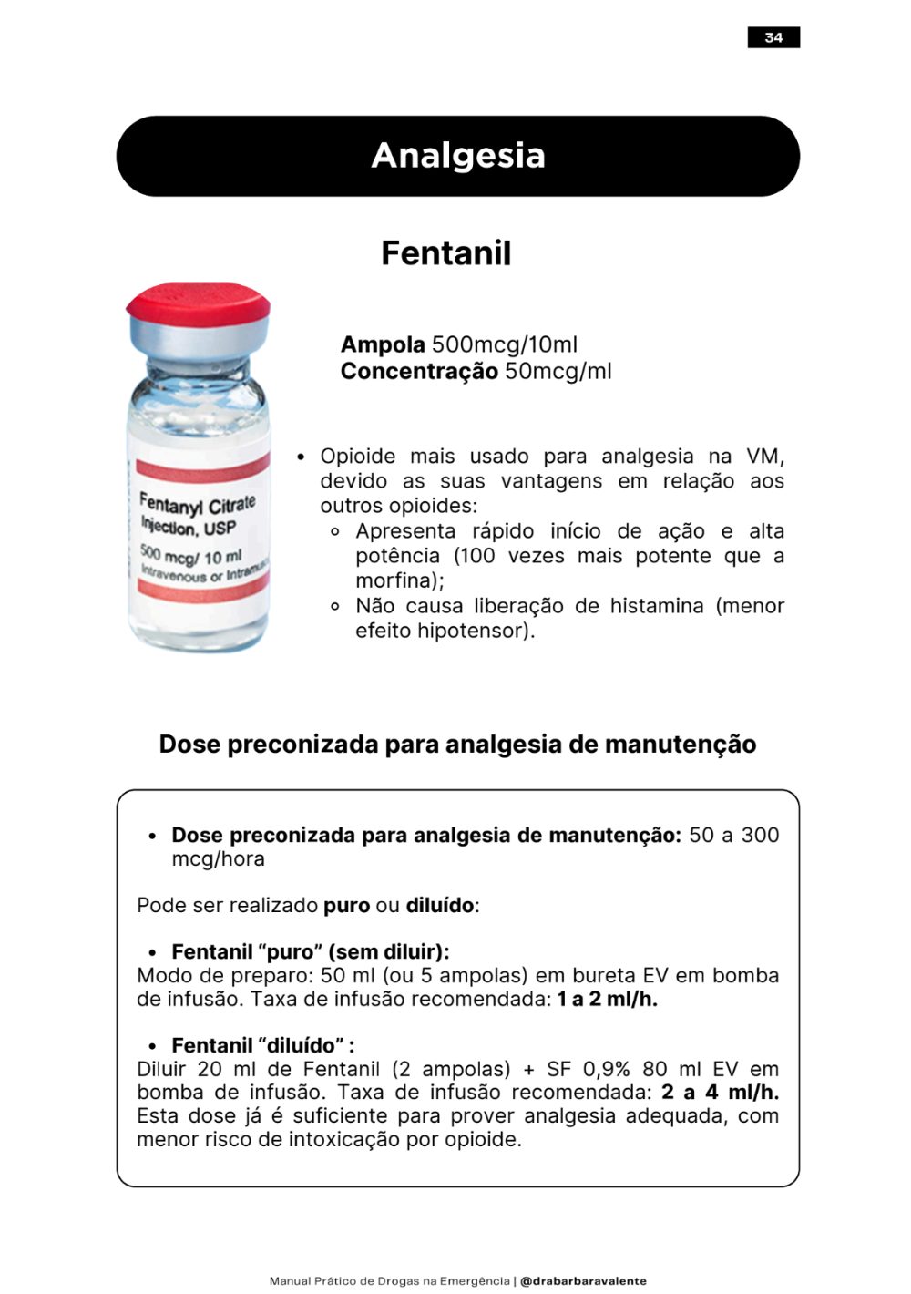 Analgesia: Fentanil